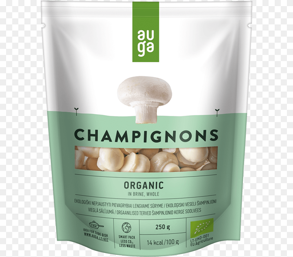 Auga Whole Organic Champignons In Brine, Advertisement, Poster, Fungus, Mushroom Free Png Download