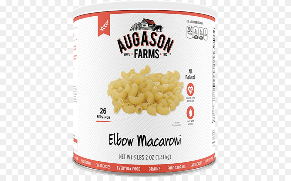Augason Farms Elbow Macaroni Can Augason Farms Creamy Wheat Cereal 65 Oz, Food, Pasta, Tin Png Image