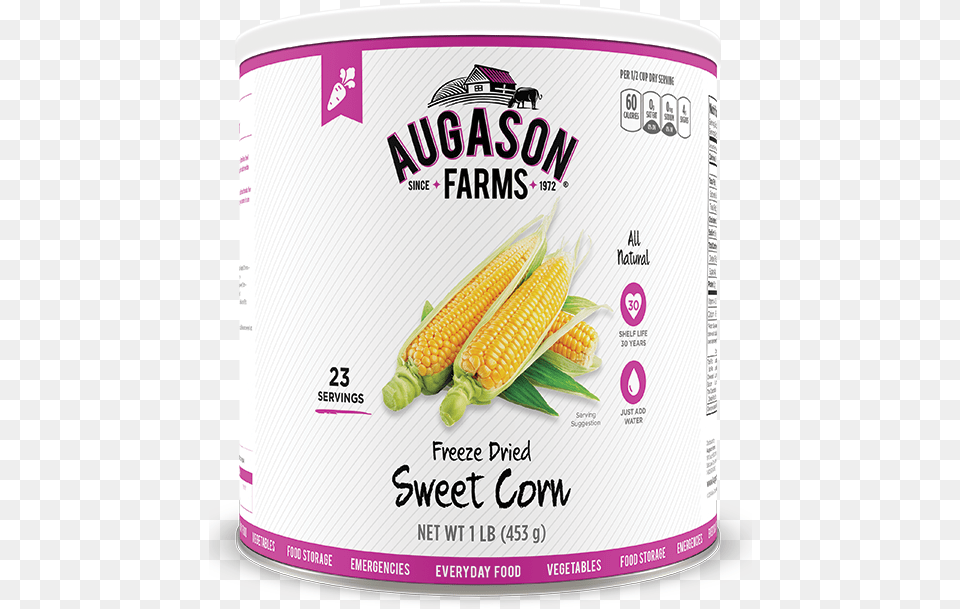 Augason Farms Freeze Dried Sweet Corn Can Survival Food Buckets By Augason Farms Produce, Grain, Plant, Tin Png Image