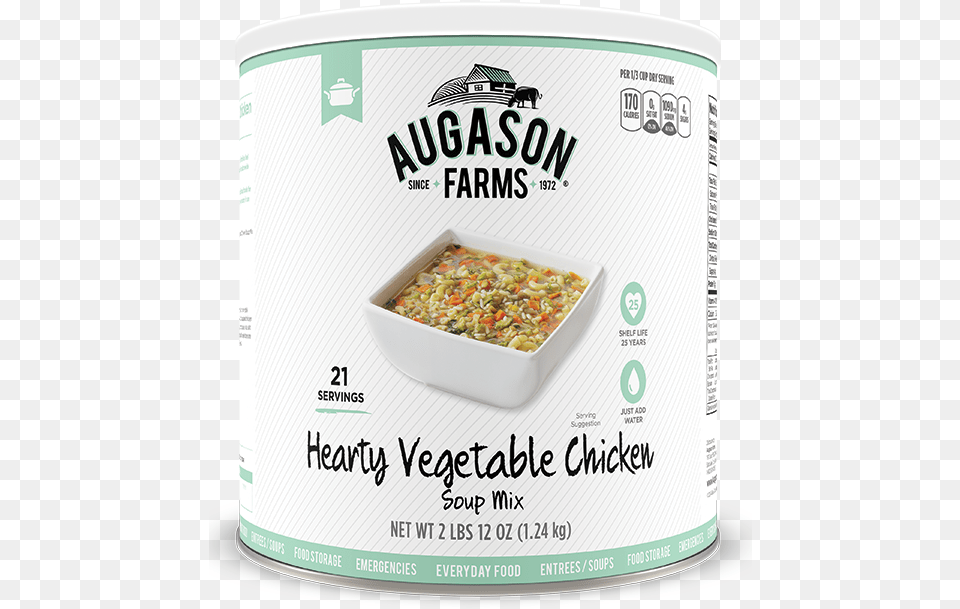 Augason Farms Hearty Vegetable Chicken Soup Mix Cawl, Can, Tin, Food, Meal Free Transparent Png