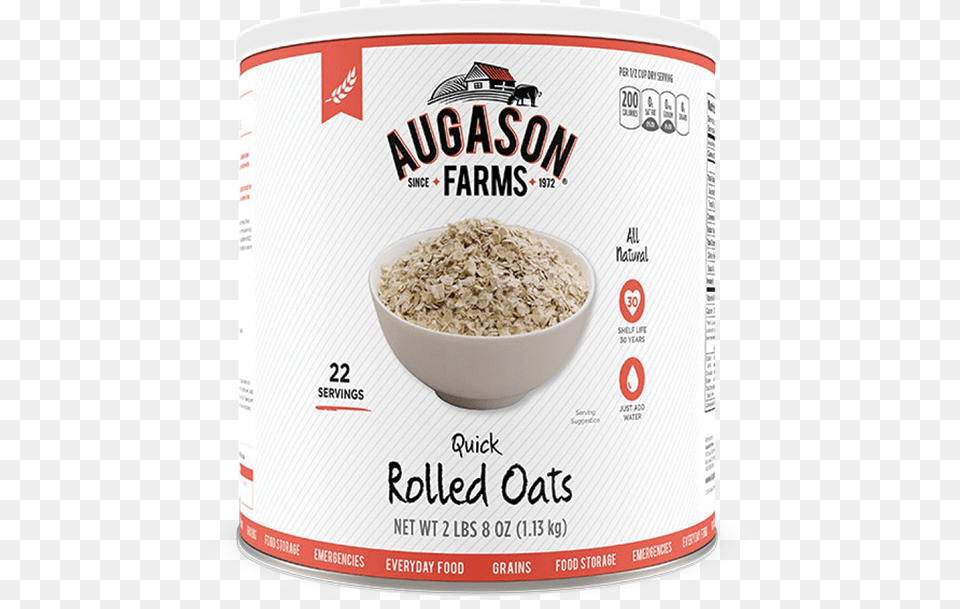 Augason Farms Quick Rolled Oats Can Augason Farms Creamy Wheat Cereal 2 Oz Can, Breakfast, Food, Oatmeal, Tin Free Png