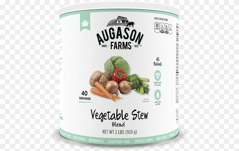 Augason Farms Vegetable Stew Blend Augason Farms, Can, Tin, Food, Produce Free Transparent Png