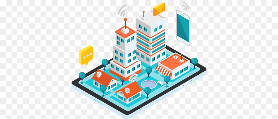 Augmented Reality Iot Smart Buildings, City, Urban, Birthday Cake, Cake Png