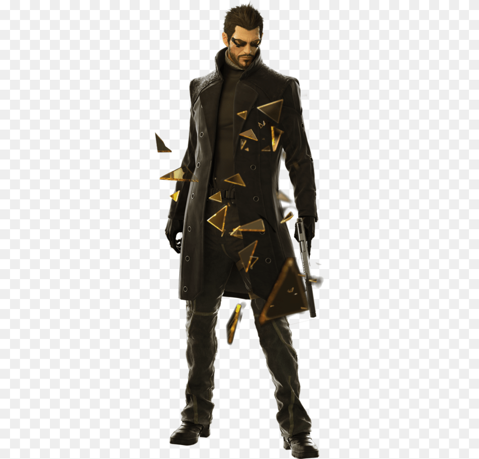 Augmentedtv Adam Jensen Full Body Deus Ex Mankind Divided, Clothing, Coat, Overcoat, Jacket Free Transparent Png