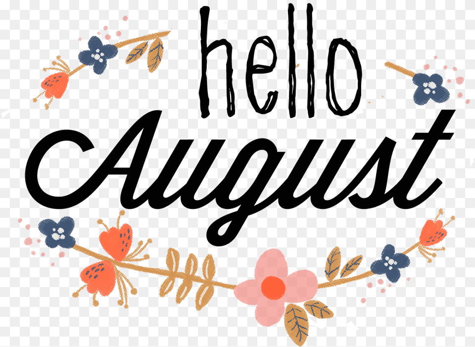 August Banner Clipart Images Hello August, Art, Graphics, Floral Design, Pattern Free Png