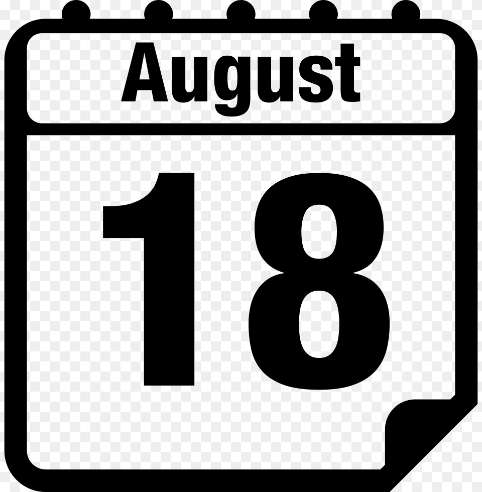 August Daily Calendar, Symbol, Text, Number, Gas Pump Png Image