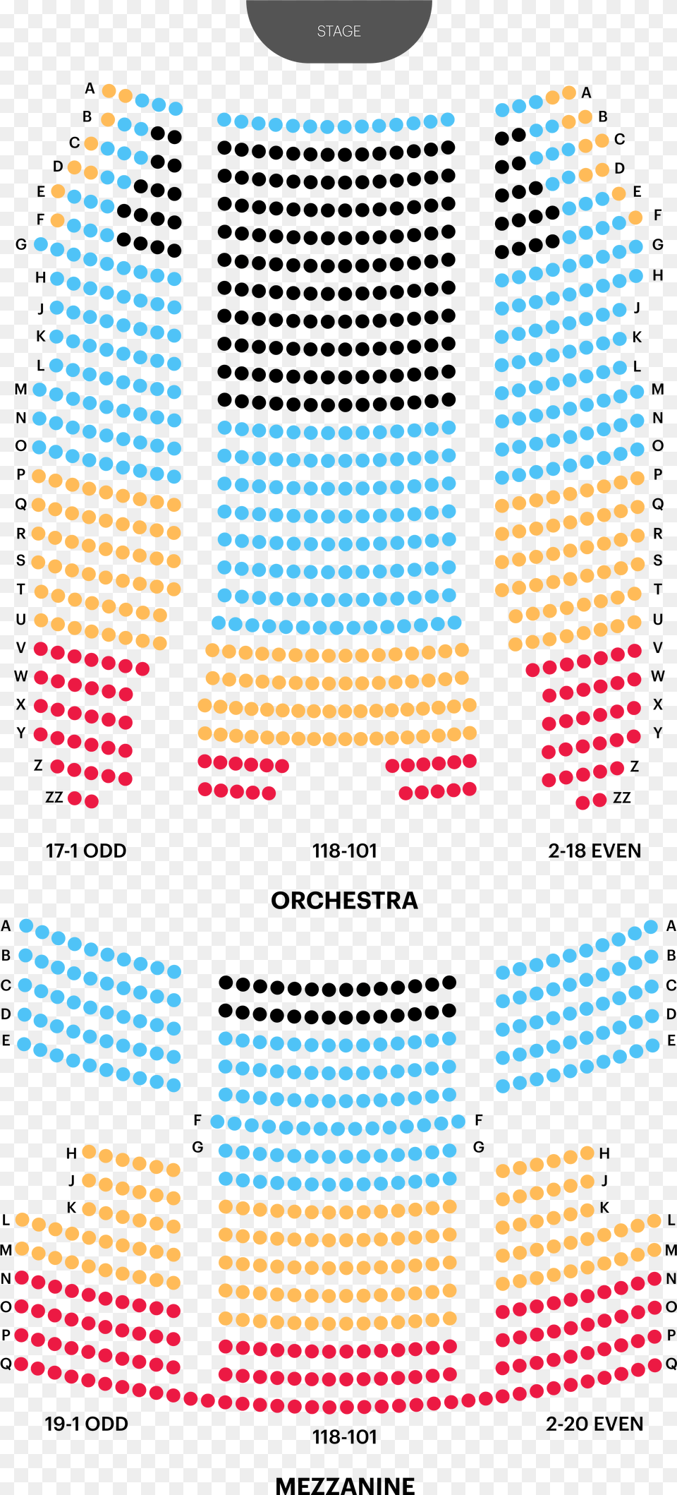 August Wilson Theatre Seating Chart Map, Pattern, Art Free Png Download