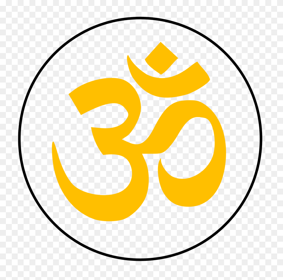 Aum Om Gold Circle Hollow Black, Symbol, Text Free Png Download