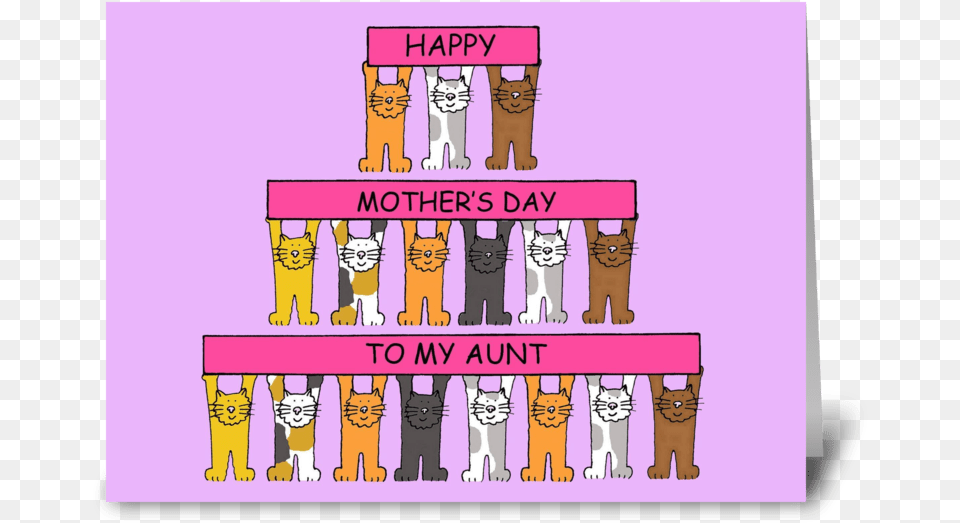 Aunt Happy Mother39s Day Greeting Card Happy Mother39s Day To My Aunt Fun Cats Card, Animal, Cat, Mammal, Pet Png