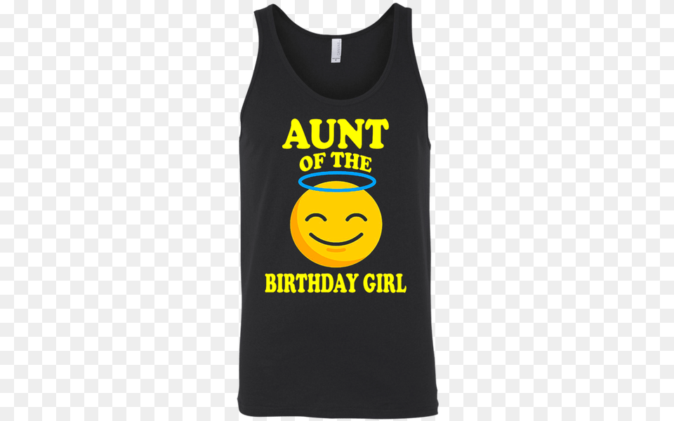 Aunt Of The Birthday Girl Angel Emoji Canvas Unisex Smiley, Clothing, Tank Top, T-shirt Png