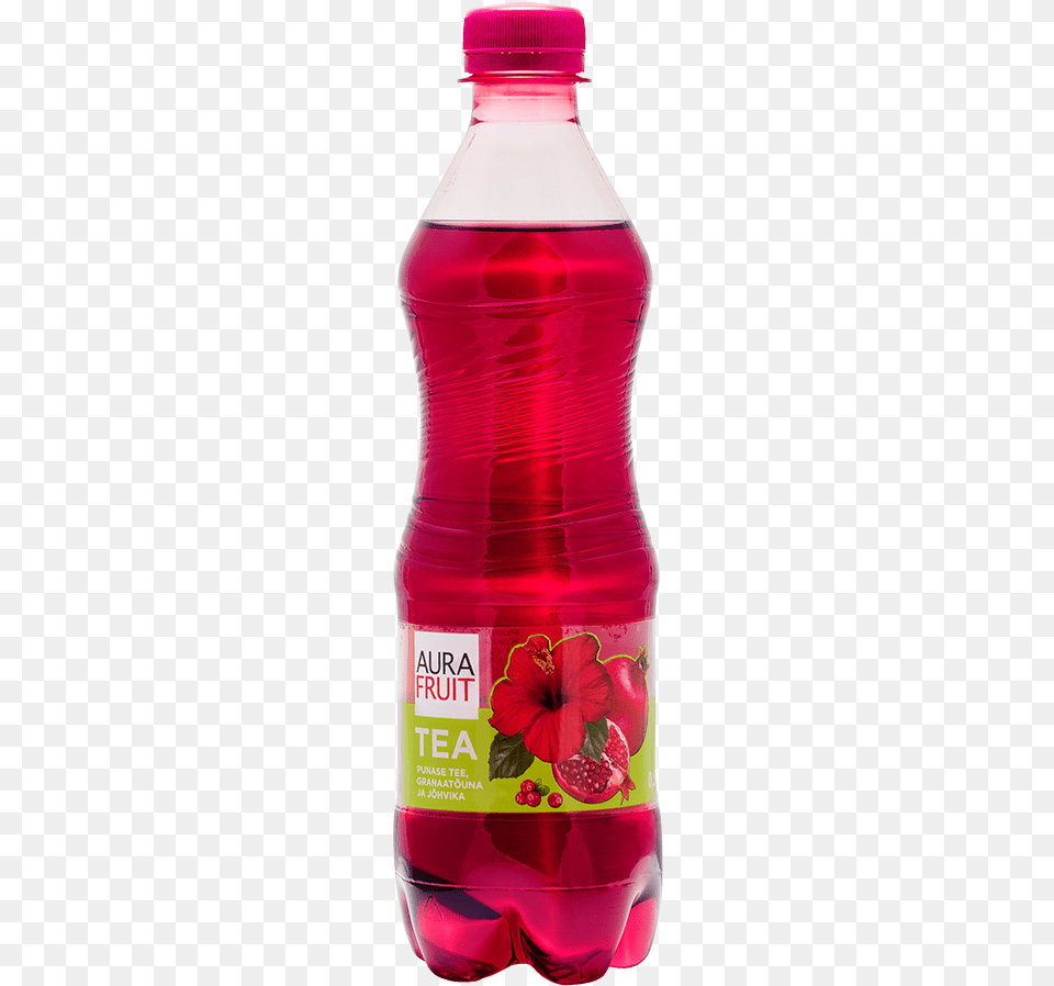 Aura Fruit Tea With Red Tea Pomegranate Amp Cranberries Tea, Bottle, Shaker, Beverage, Juice Free Transparent Png