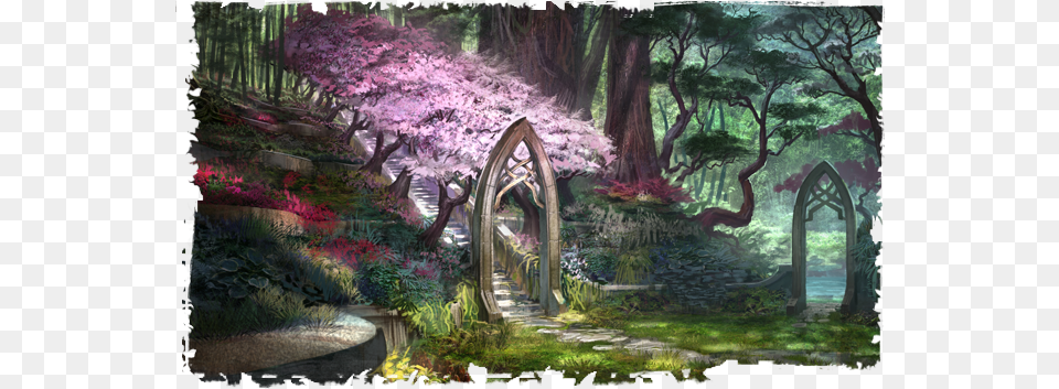 Auridon Flowery Trees Summerset Isles Concept Art, Arbour, Outdoors, Nature, Garden Free Png Download