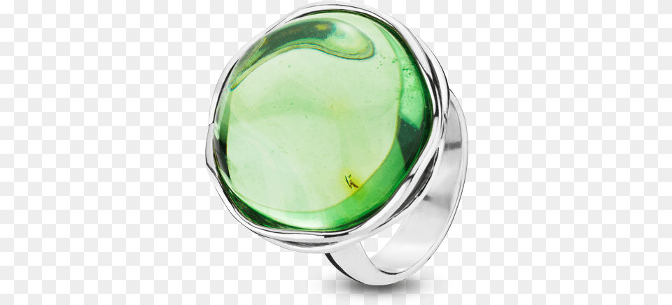 Aurora Green Amber And Silver Ring Ring, Accessories, Gemstone, Jewelry, Jade Free Transparent Png