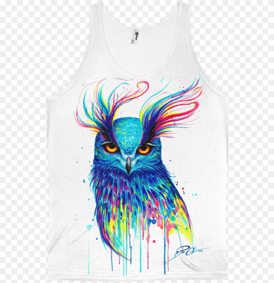 Aurora Owl Unisex Tank Top Tank Tops Electro Threads, Clothing, Tank Top, Adult, Female Free Png