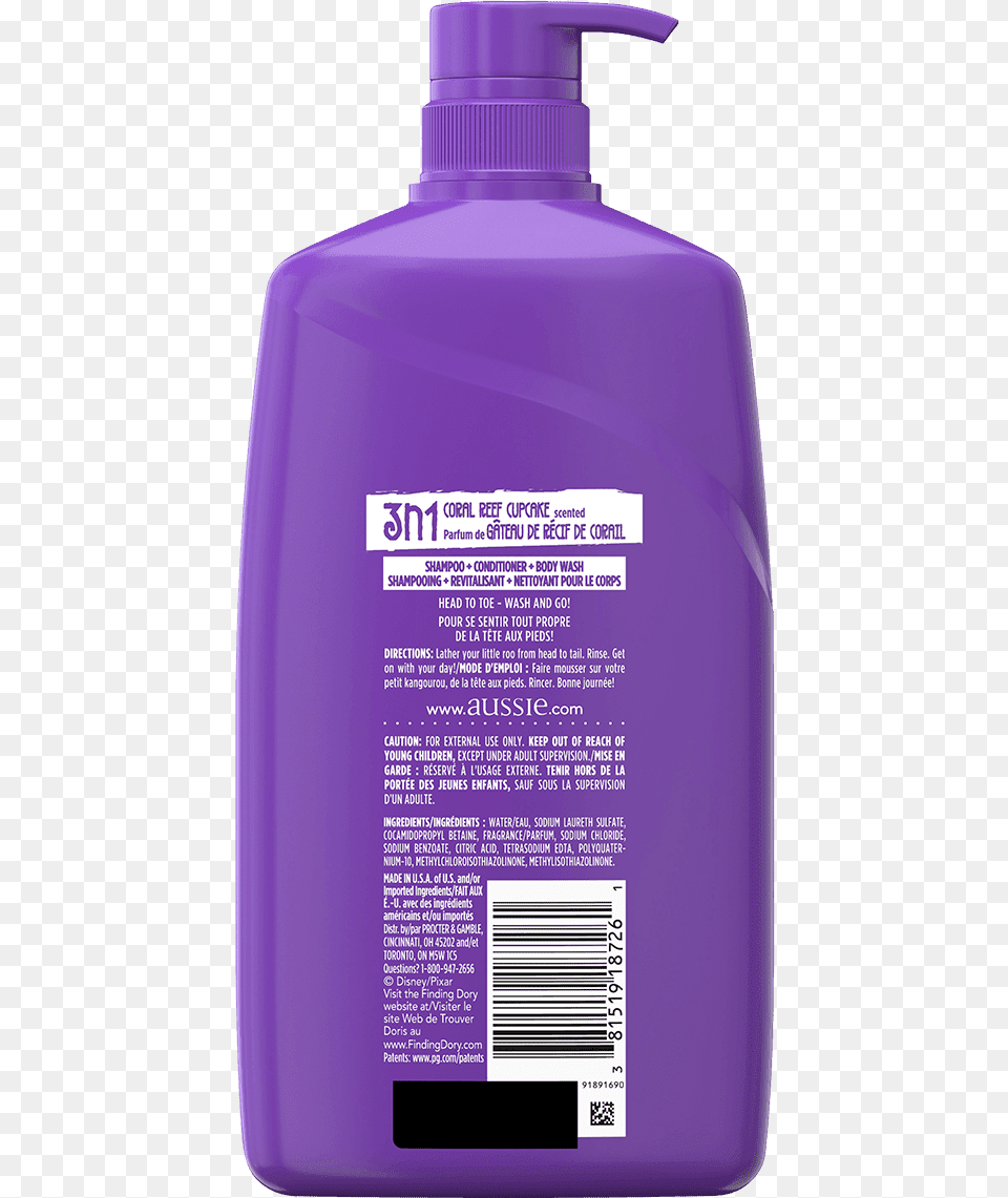 Aussie Shampoo, Bottle, Lotion, Purple, Cosmetics Png