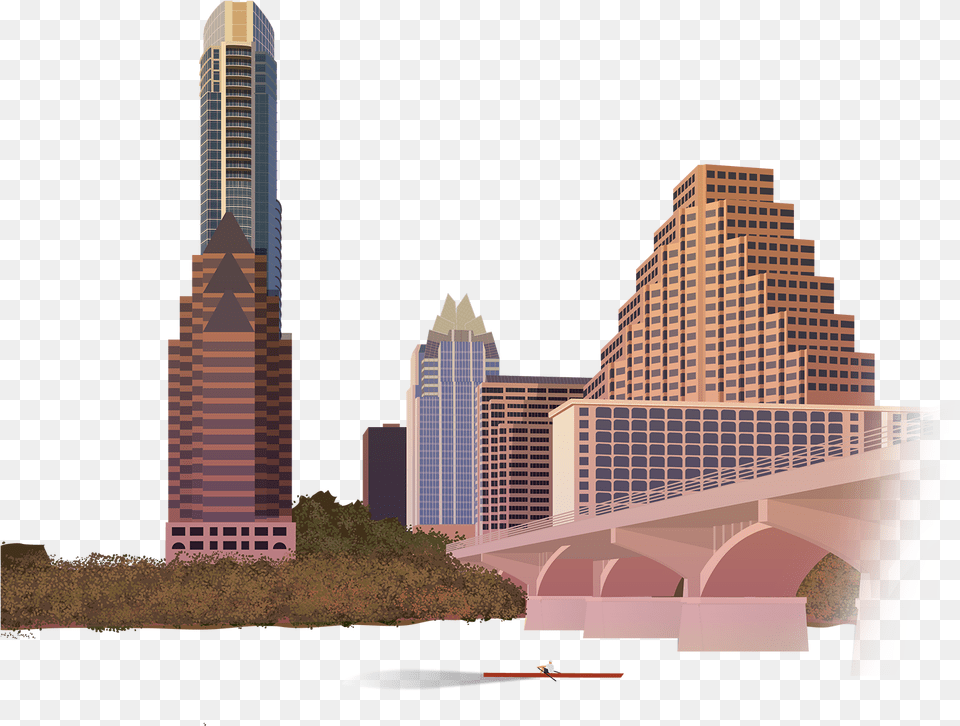 Austin Texas Clipart Black And White Stock City Austin Skyline, Architecture, Office Building, Metropolis, Housing Free Png Download