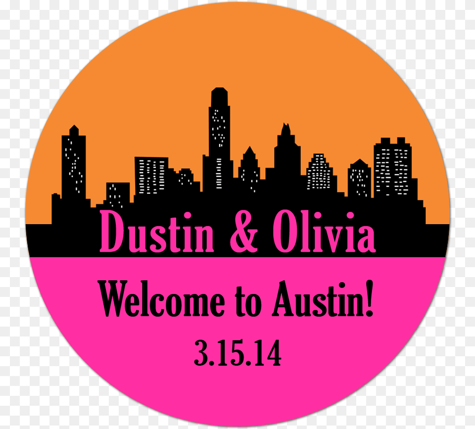 Austin Texas Skyline Personalized Sticker, City, Photography, Urban, Metropolis Free Transparent Png