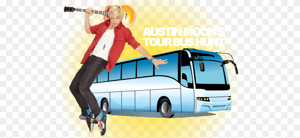 Austin Tour Bus Austin Amp Ally O S T Austin Amp Ally Ost, Person, Vehicle, Transportation, Advertisement Png