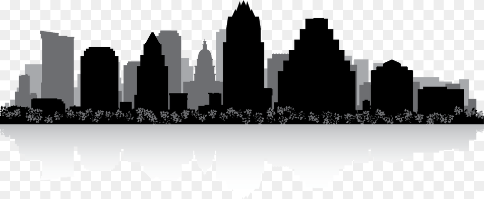 Austin Tx Skyline Silhouette, City, Metropolis, People, Person Png