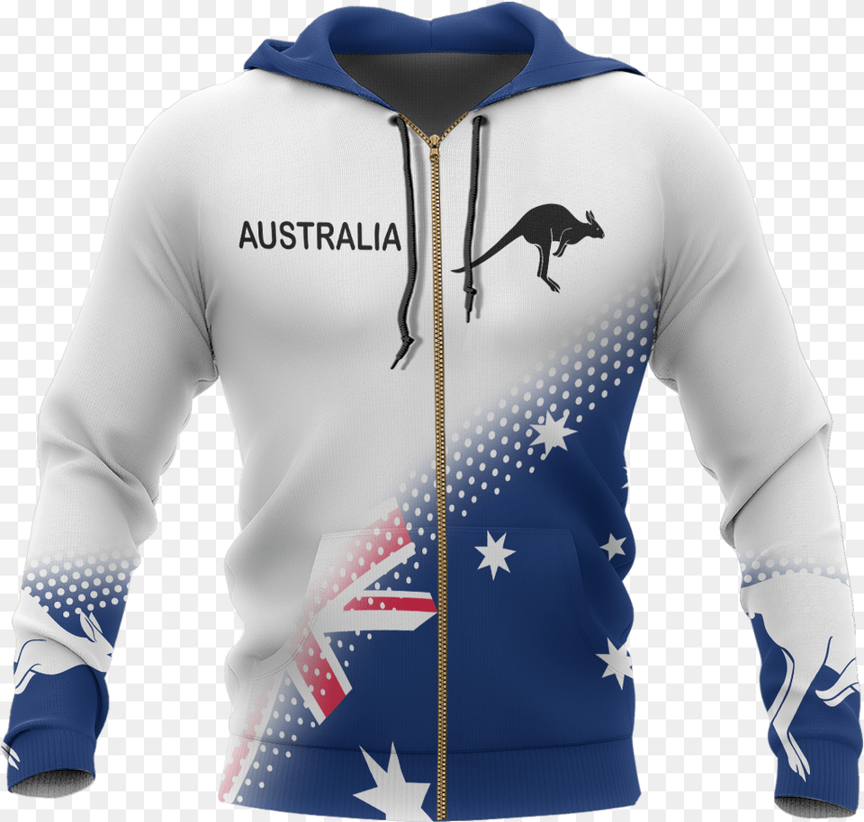 Australia Flag Zip Hoodie Dots Version Nnk 1811 Zipper, Sweatshirt, Sweater, Knitwear, Clothing Png Image
