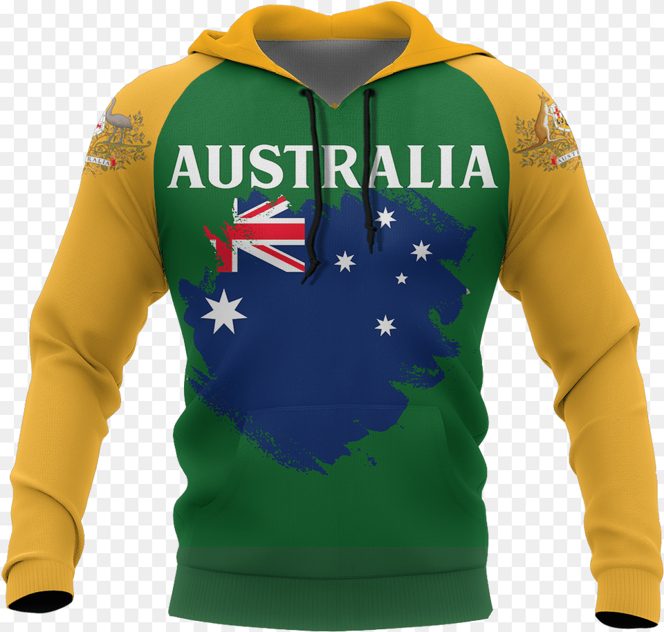 Australia Hoodie Flag Brush Style, Clothing, Knitwear, Sweater, Sweatshirt Free Png Download