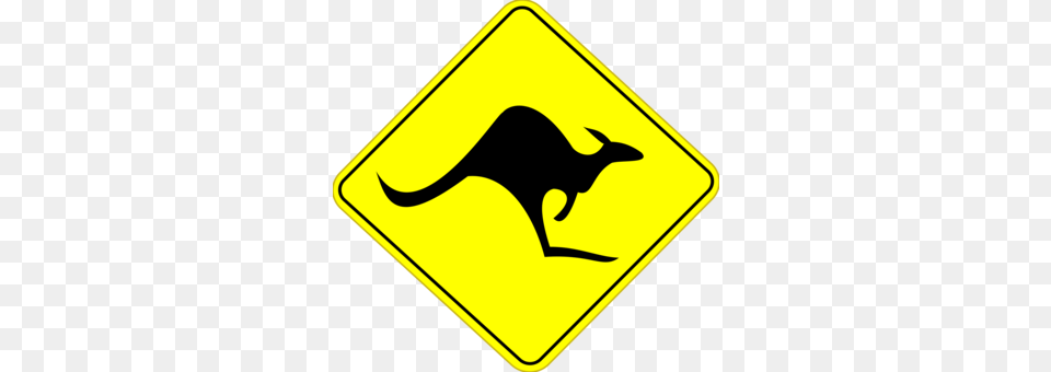 Australia Kangaroo Traffic Sign Warning Sign Koala, Symbol, Road Sign, Blackboard Png Image