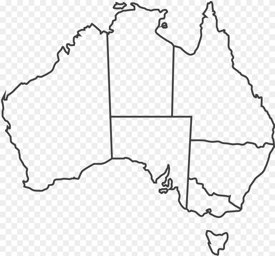 Australia Map Grey Outline Map Of Australia Plain, Chart, Plot, Atlas, Diagram Png Image