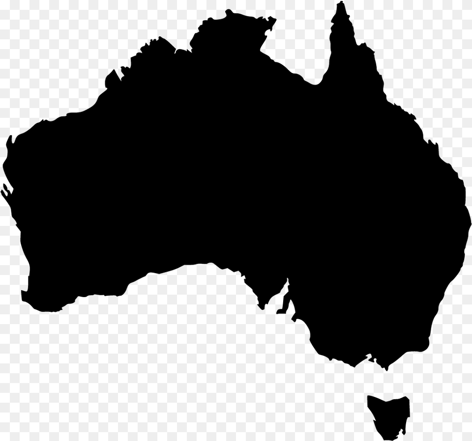 Australia Map Icon, Gray Png Image