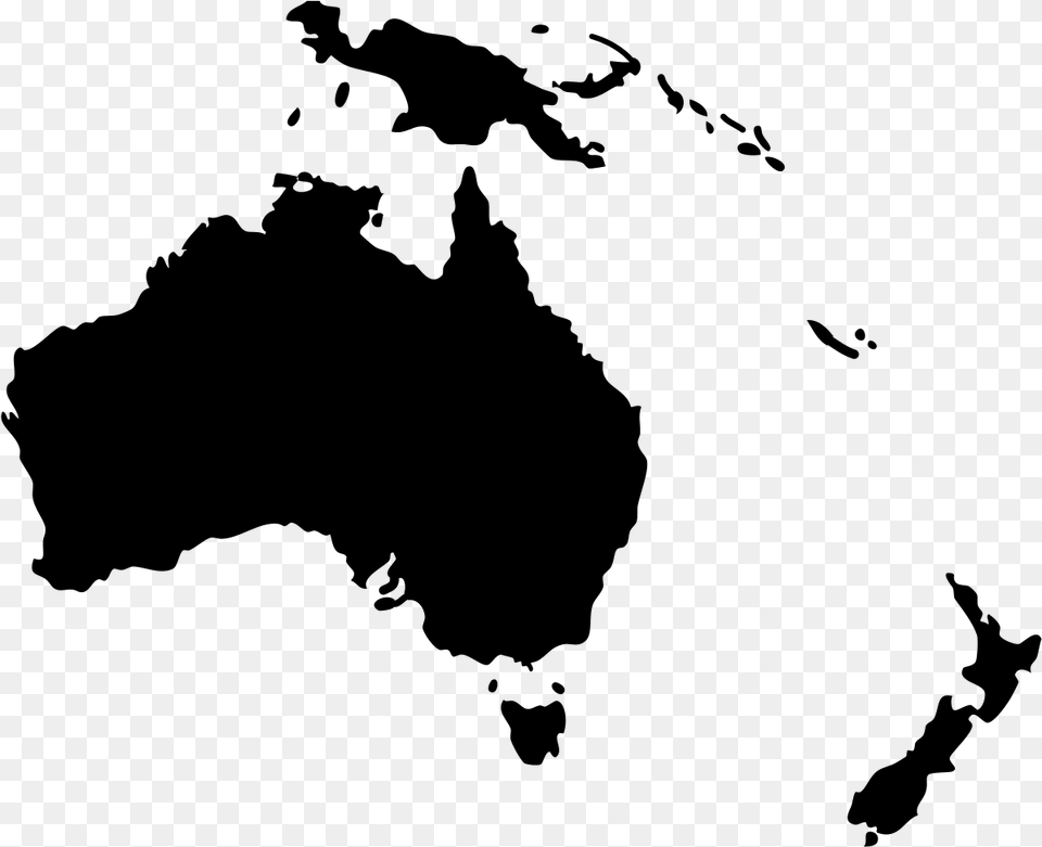 Australia Mapa Polityczna Continent City Map South East Asia And Australia, Gray Free Png