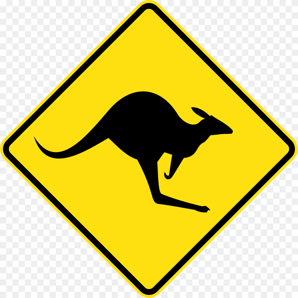 Australia Road Sign, Symbol, Road Sign, Animal, Kangaroo Png