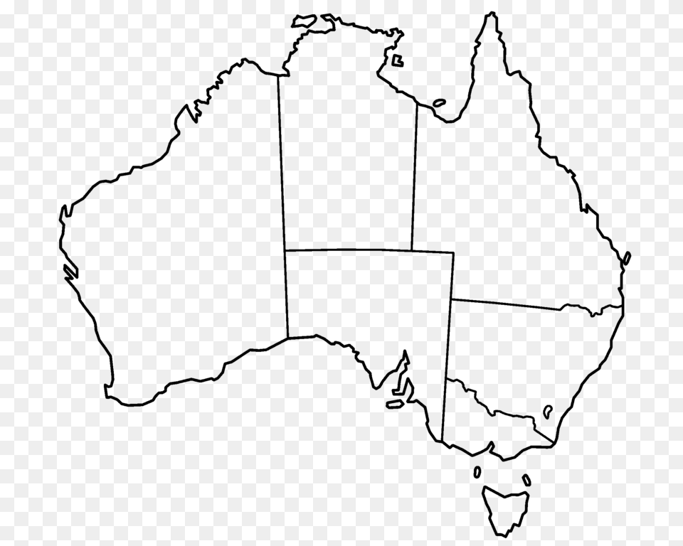Australia States Blank, Gray Png