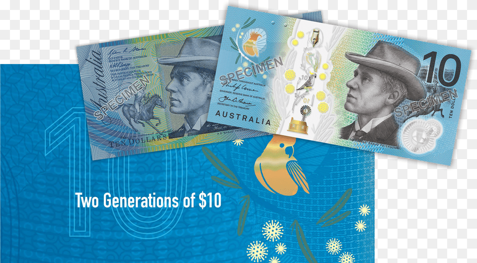 Australian 10 Dollar Note, Poster, Advertisement, Person, Man Png Image