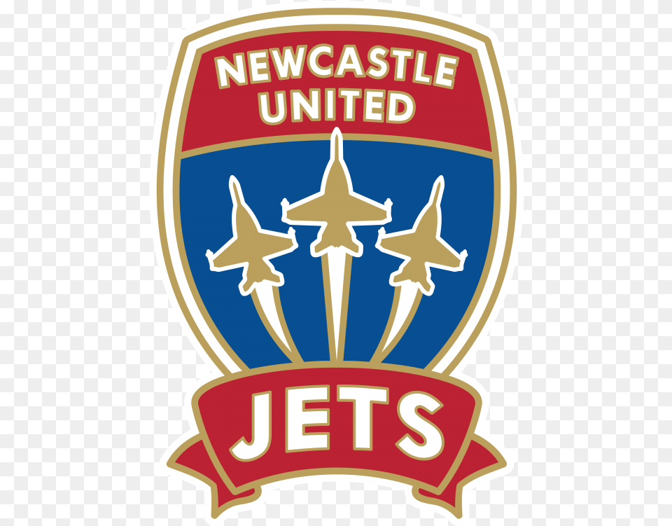 Australian A League Football Logos Football Logos Logo Newcastle Jets, Badge, Symbol, Emblem, Dynamite Free Png Download