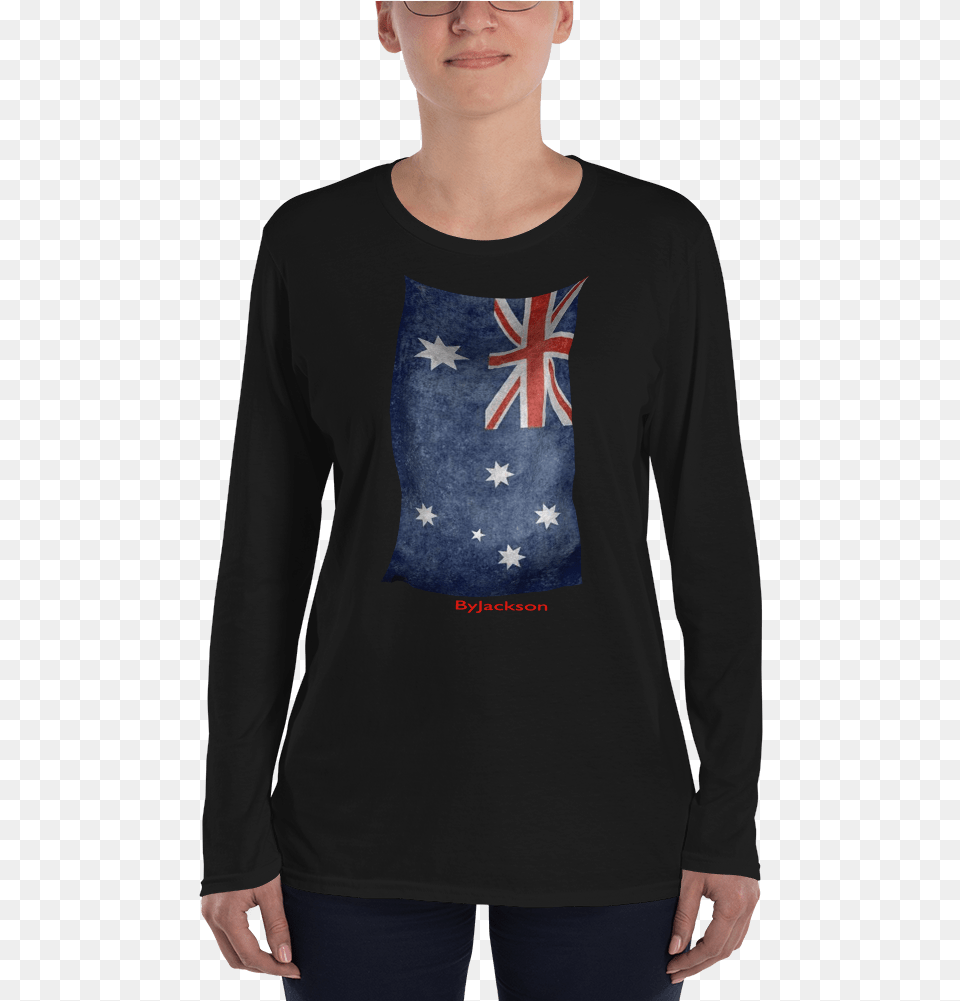 Australian Flag Ladies39 Long Sleeve T Shirt Byjackson Long Sleeved T Shirt, T-shirt, Clothing, Long Sleeve, Person Free Png