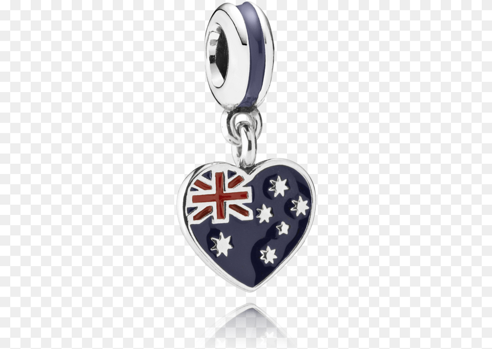 Australian Heart Flag Blue Amp Red Enamel Australian Flag Pandora Charm, Accessories, Earring, Jewelry, Locket Png Image