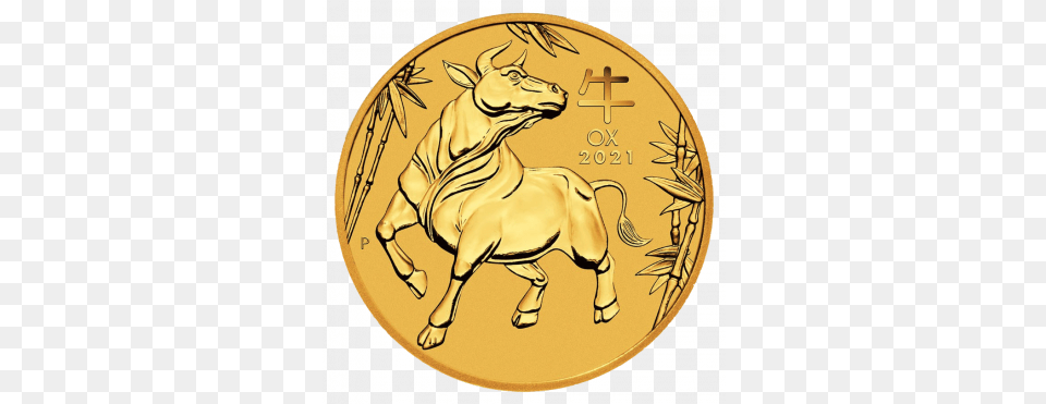 Australian Lunar Ox Bu 12 Oz 2021 Australia 1 10 Oz Gold Lunar Ox Coin Bu, Money Png