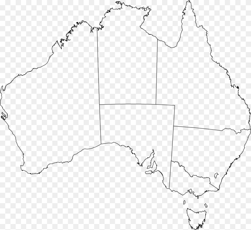 Australian Map Outline Simplistic Clipart Aust Unknown Within, Gray Png Image