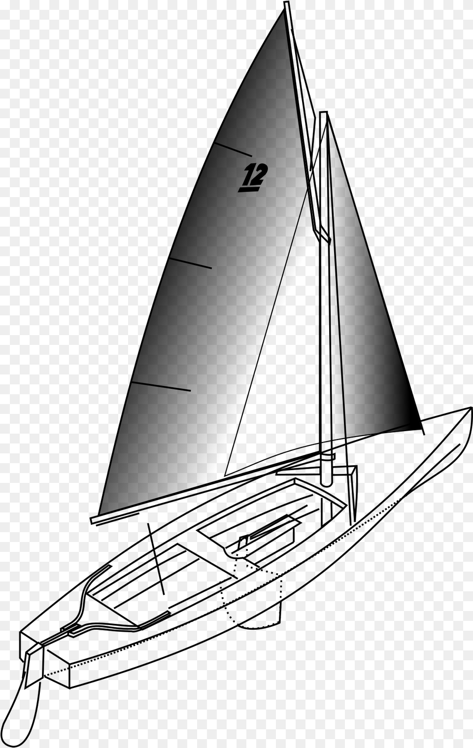 Australian Sharpie Boat, Gray Png