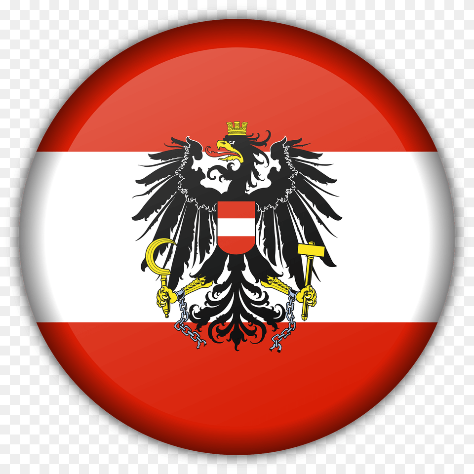 Austria Button Clipart, Emblem, Symbol, Logo Free Png