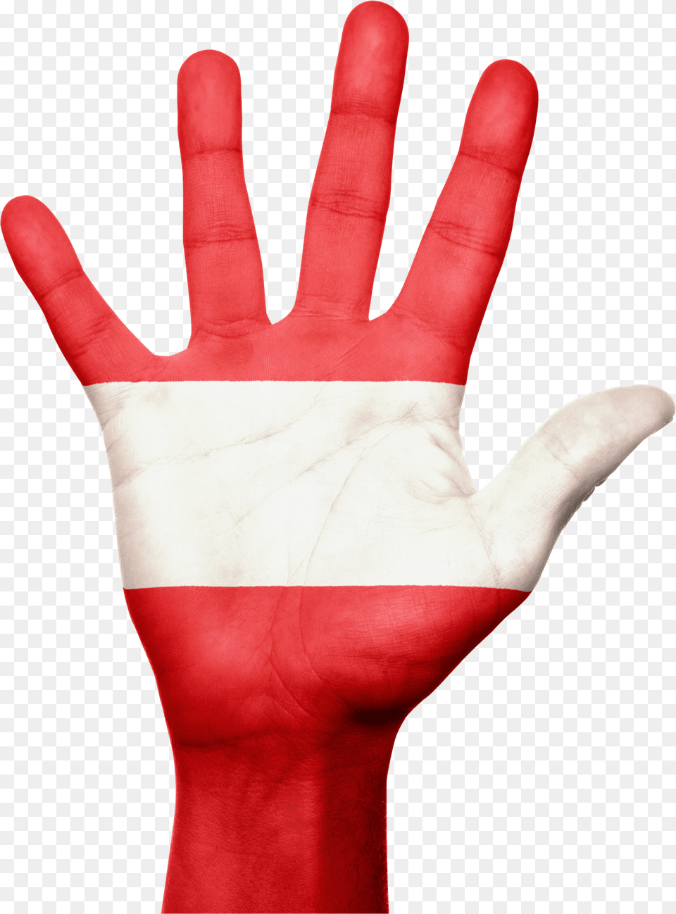 Austria Flag Hand National Fingers Austria Flag Hand, Body Part, Clothing, Finger, Glove Free Png