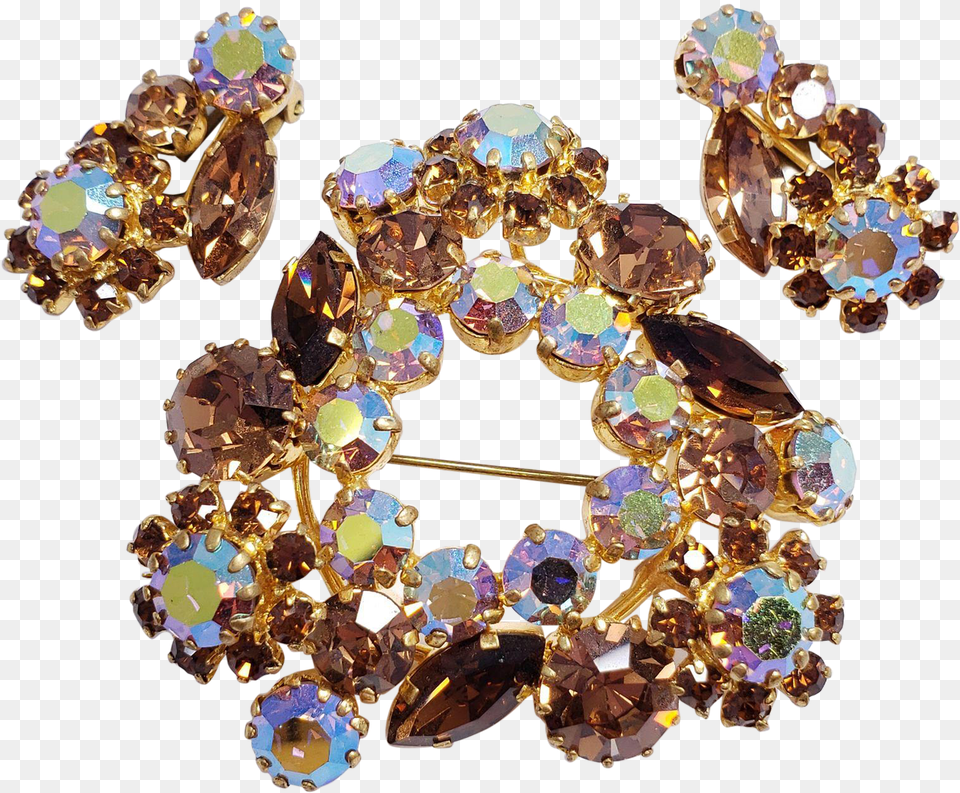 Austrian Aurora Borealis And Amber Colored Crystal Crystal, Accessories, Jewelry, Necklace, Gemstone Free Png