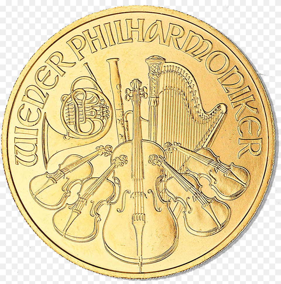 Austrian Gold Philharmonic Coin, Money Free Png