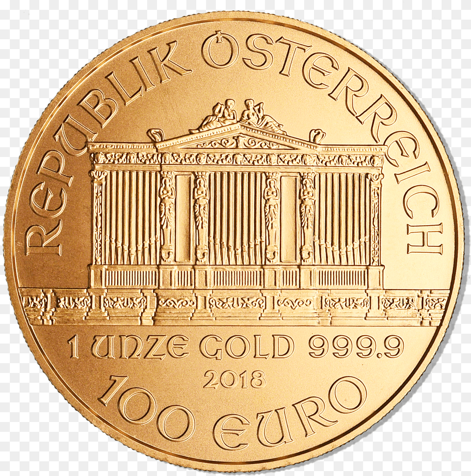 Austrian Gold Philharmonic Gold Coing Gold Coin Png Image