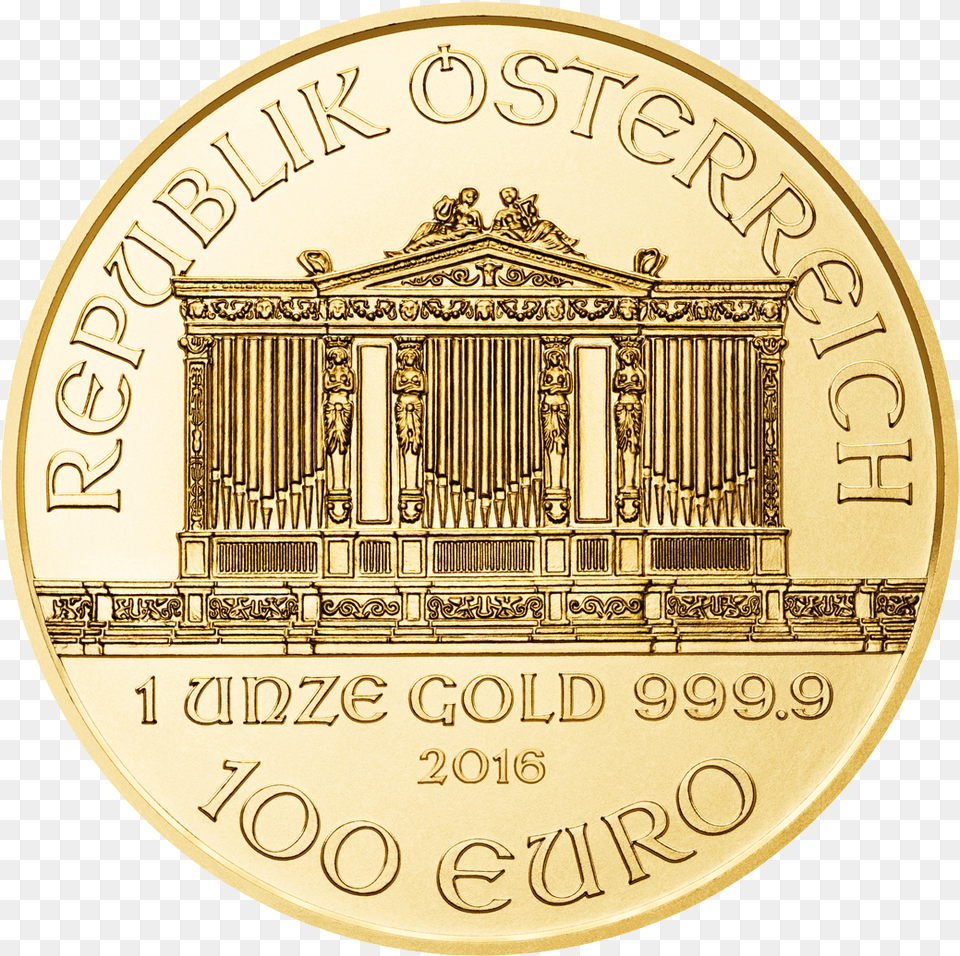 Austrian Mint Gold University Bullionstar 1 Unze Wiener Philharmoniker Gold, Coin, Money Png