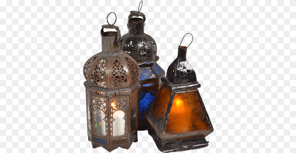 Authentic Moroccan Large Assorted Glass Lanterns Lantern, Lamp, Bottle, Cosmetics, Perfume Free Png