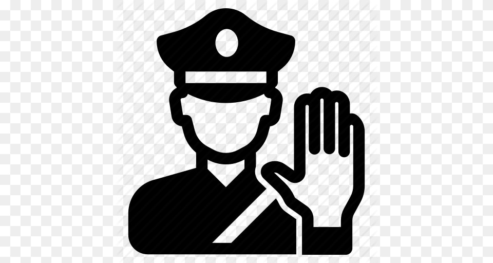 Authority Enforcement Law Officer Police Stop Traffic Icon, Clothing, Glove, Electrical Device, Microphone Free Png