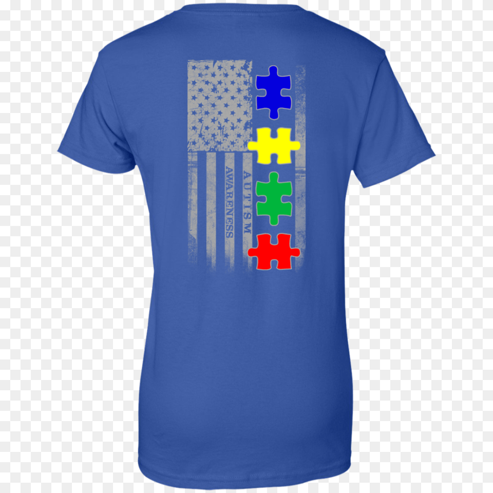 Autism Awareness American Puzzle Pieces Flag, Clothing, T-shirt, Shirt Free Png