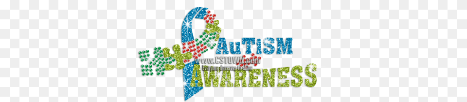 Autism Awareness Ribbon Glitter Rhinestone Transfer Decal Dot, Outdoors Free Transparent Png