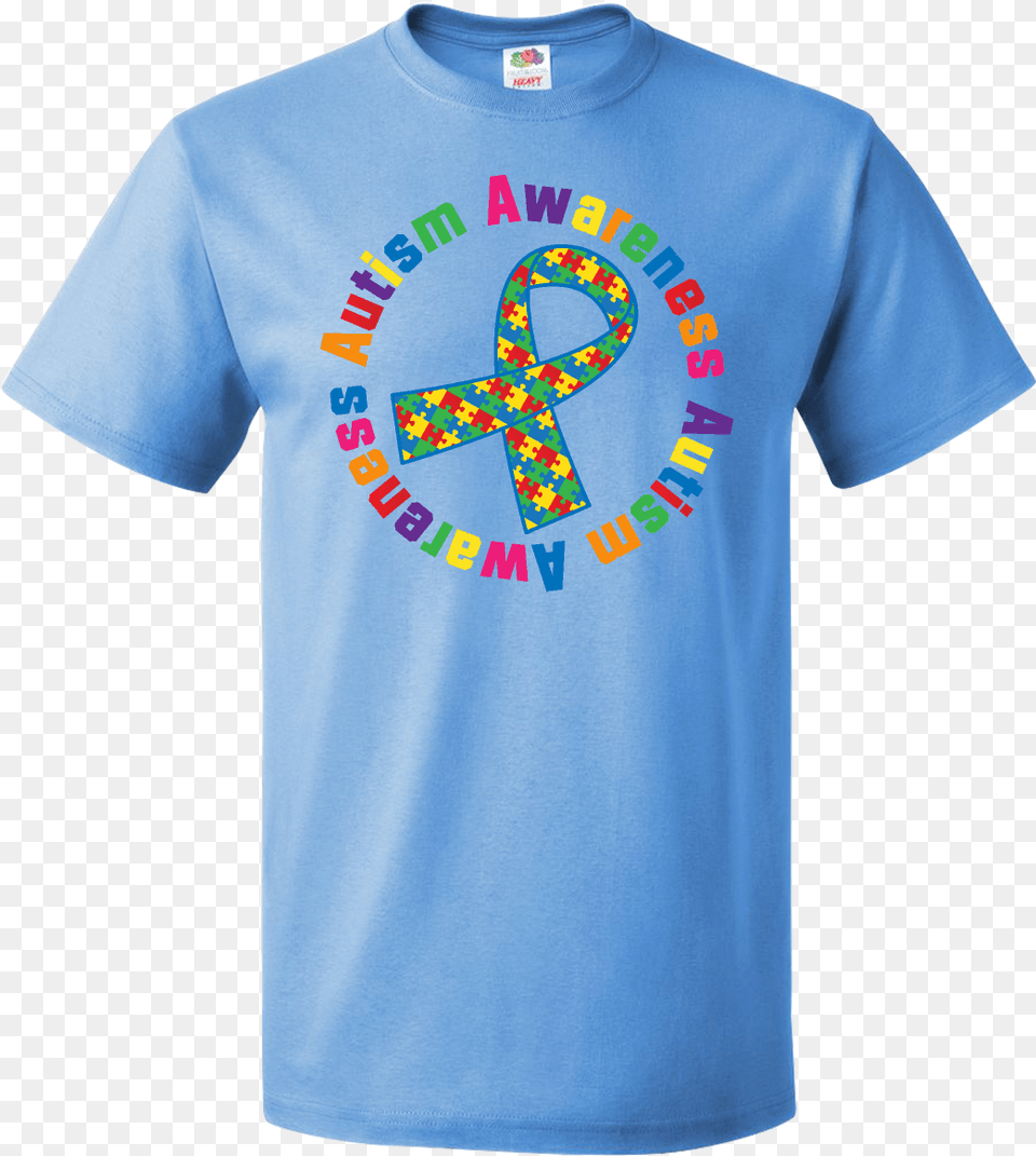Autism Awareness Ribbon Shirt Columbia Blue Jpg Autism T Shirt, Clothing, T-shirt Free Png