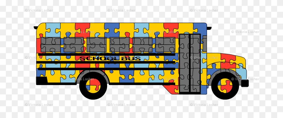 Autism Awareness School Bus Wallpaper, Transportation, Vehicle, School Bus, Machine Png